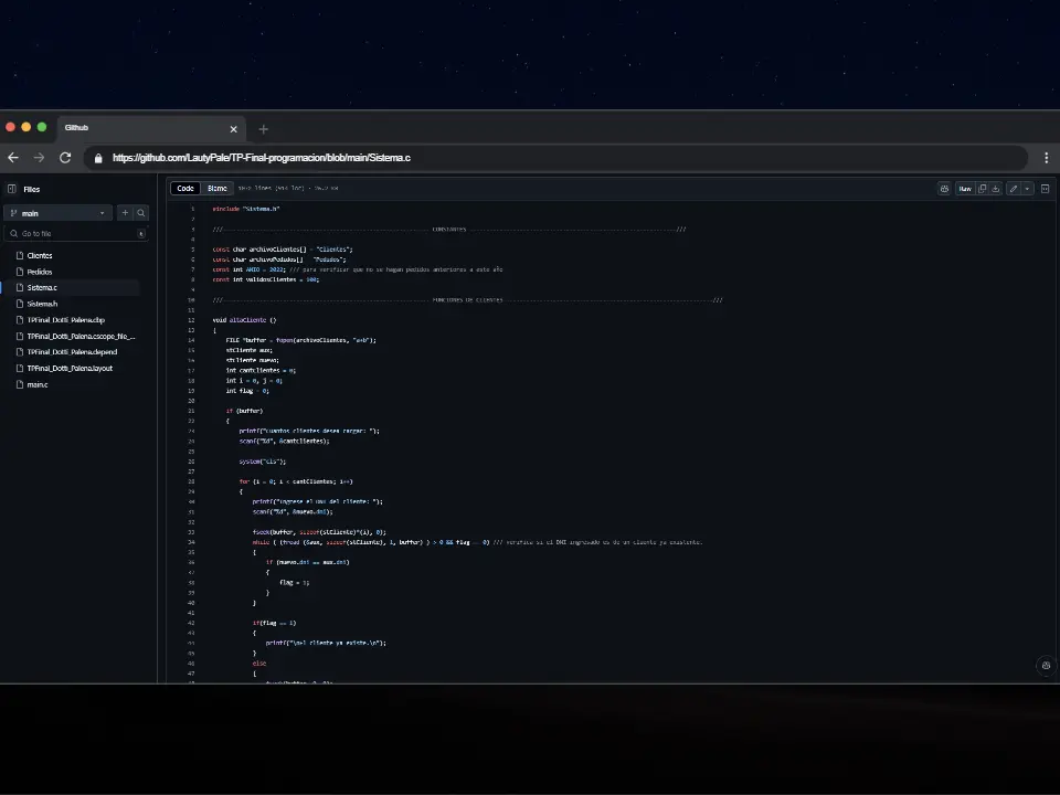 screenshot of project Basic DB for clients and products 