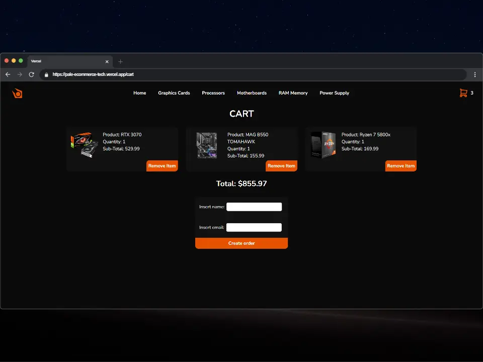 screenshot of project E-commerce Website 